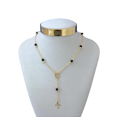 Colar Folheado Ouro 18k Terço Nossa Senhora