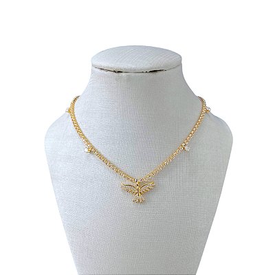 Choker Folheada Ouro 18k Riviera Espírito Santo Cravejado