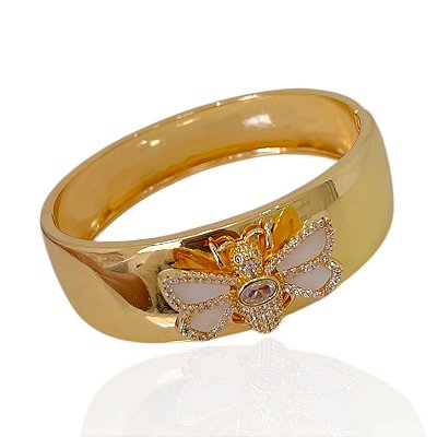 Bracelete Folheado Ouro 18k e Prata 925 Inspired Vespa Cravejada