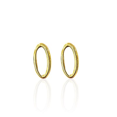 Brinco Folheado Ouro 18k Oval