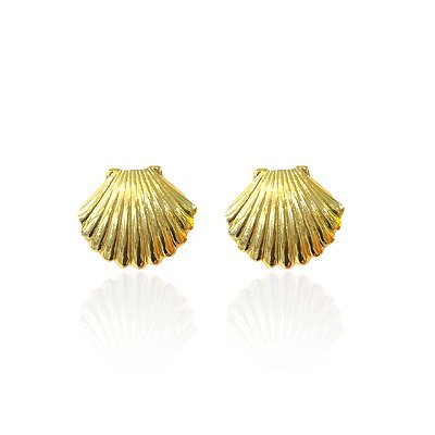 Brinco Folheado Ouro 18k Concha