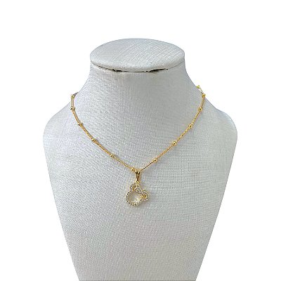 Colar Folheado Ouro 18k Bolinhas Mickey Cravejado