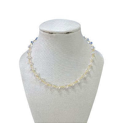 Colar Folheado Ouro 18k Cristais