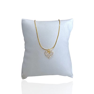 Pulseira Folheada Ouro 18k Laminada Coração Cravejado