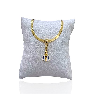 Pulseira Folheada Ouro 18k Fita Laminada Nossa Senhora