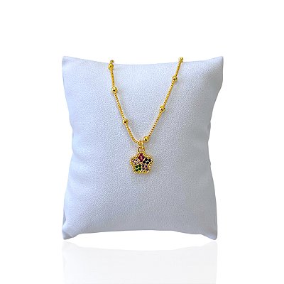 Pulseira Folheada Ouro 18k Bolinhas Flor Cravejada Colors