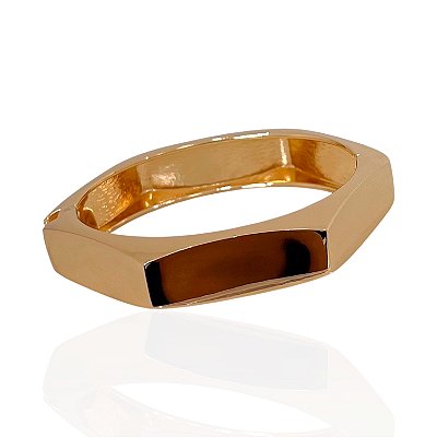Bracelete Folheado Ouro 18k e Prata 925 Abaulado Sextavado