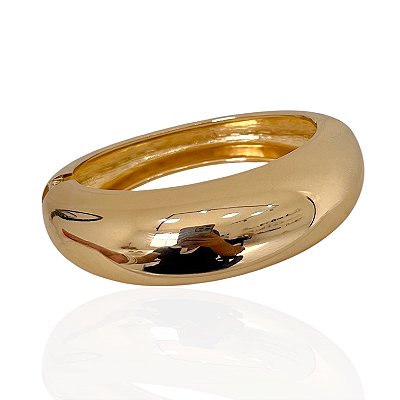 Bracelete Folheado Ouro 18k e Prata 925 Abaulado