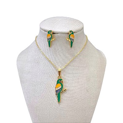 Conjunto Folheado Ouro 18k e Prata 925 Arara