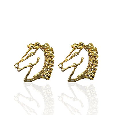 Brinco Folheado Ouro 18k Cavalo