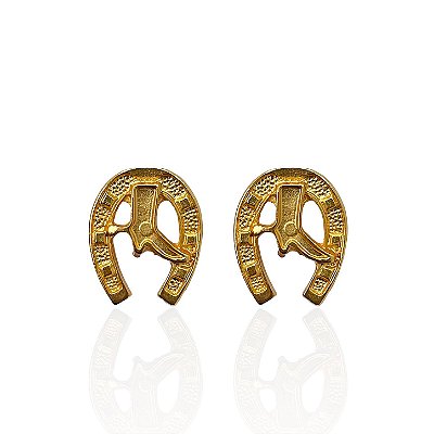 Brinco Folheado Ouro 18k Ferradura Bota