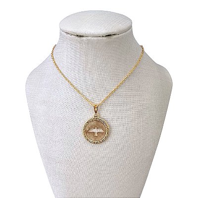 Colar Folheado Ouro 18k Espírito Santo Vazado