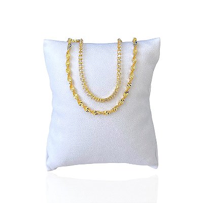 Pulseira Folheada Ouro 18k Dupla Riviera Torcida