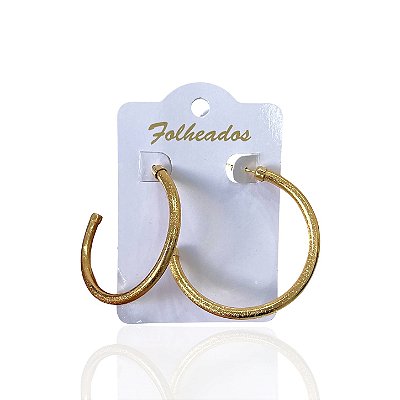 Brinco Folheado Ouro 18k e Prata 925 Argola Trabalhada