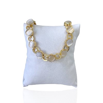 Pulseira Folheada Ouro 18k Losango Pedraria