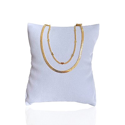 Pulseira Folheada Ouro 18k Dupla Fita Laminada Corações