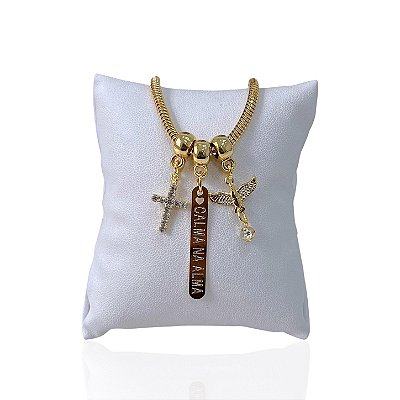 Pulseira Folheada Ouro 18k Cordão Baiano Calma na Alma