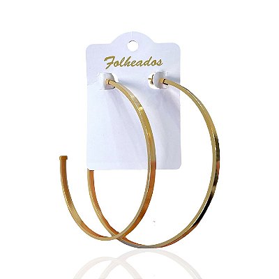 Brinco Folheado Ouro 18k Argola Quadrada