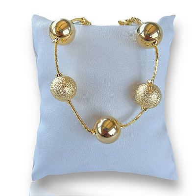 Pulseira Folheada Ouro 18k Bolinhas