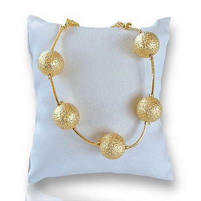 Pulseira Folheada Ouro 18k Bolinhas