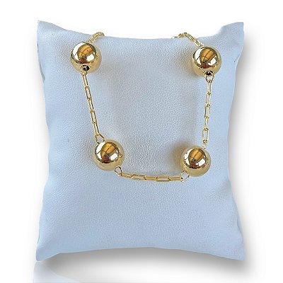 Pulseira Folheada Ouro 18k Bolinhas