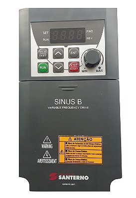 SINUS B PLUS 0002 2S XAIK2 INVERSOR DE FREQUÊNCIA 1CV 4,2A MONOFÁSICO 200-240V ZZ0131011 SANTERNO