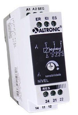 RES-01- MM RELÉ DE NÍVEL COM SEGURANÇA DE MÍNIMO OU MÁXIMO 2 SPDT 220VCA ALTRONIC