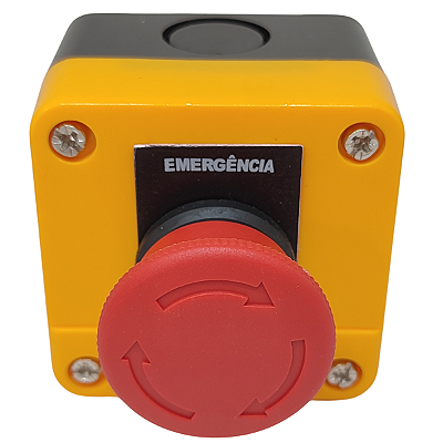 CP1-E CAIXA PLÁSTICA AMARELA COM BOTÃO DE EMERGÊNCIA 1NF I07637 METALTEX