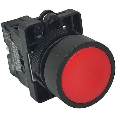 P20AFR-R-1B PULSADOR FACEADO 22MM PLÁSTICO 1NF VERMELHO I23236 METALTEX
