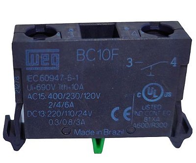 BC10F-CSW BLOCO DE CONTATO 1NA ATÉ 1000V 12891184 WEG