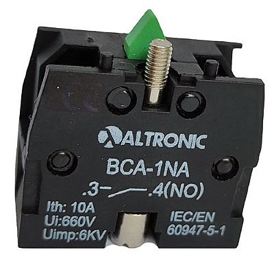 BCA-1NA BLOCO DE CONTATO PARA BOTÃO DE COMANDO 10A 660V 6KV ALTRONIC