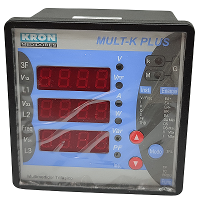 MULT-K PLUS 24VCC MULTIMEDIDOR COM MEMORIA DE MASSA Z014815511500 KRON MEDIDORES