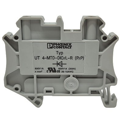 UT 4-MTD-DIO/L-R BORNE PARA COMPONENTES CONEXÃO A PARAFUSO CINZA 3046210 PHOENIX CONTACT