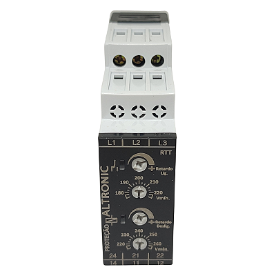 RTT 21-23-25-27MM 220VCA RELÉ DE TENSÃO TRIFÁSICA COM RETARDO ALTRONIC