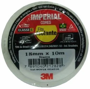 FITA ISOLANTE IMPERIAL 18MM X 10M BRANCO 87530 3M