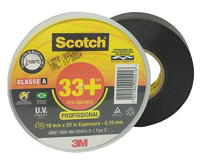 FITA ISOLANTE SCOTCH 33+ 19MM X 20M ESPESSURA 0,19MM 3M