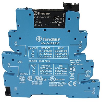 39.10.7.024.9024 RELÉ MODULAR DE INTERFACE 1NA 24VD FINDER