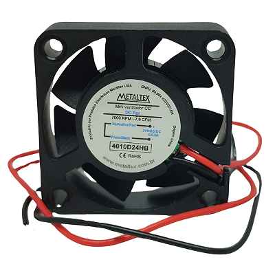 4010D24HB VENTILADOR 40X40X10MM 24VCC ROLAMENTO 7500RPM I25468 METALTEX