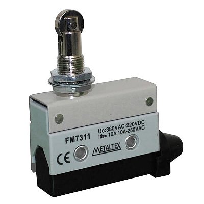 FM7311 CHAVE FIM DE CURSO PLÁSTICA ATUADOR ROLETE PARA PAINEL I07649 METALTEX