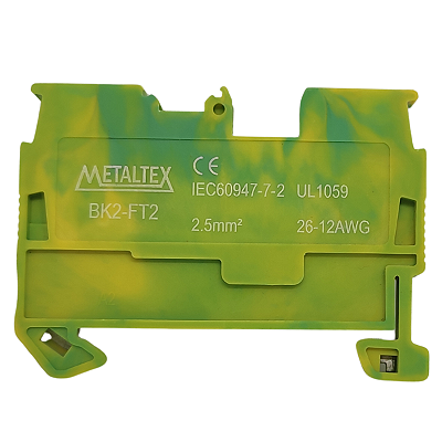 BK2-FT2 CONECTOR TERRA MOLA 2,5MM² FRONTAL 2 VIAS I26755 METALTEX
