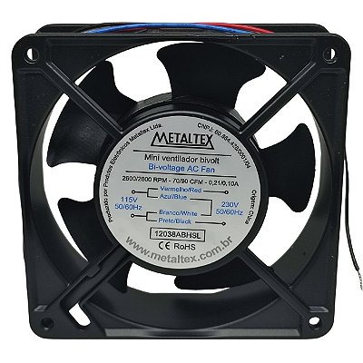 12038ABHSL VENTILADOR 120X120X38MM 115/230VCA BUCHA I11458 METALTEX