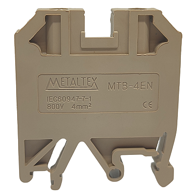 MTB4EN CONECTOR DE PASSAGEM 4MM PARA TRILHOS TS32 E TS35 I12189 BEGE METALTEX