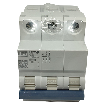 MDWP-C63-3 MINI DISJUNTOR CURVA C TRIPOLAR 230/400V 15265767 WEG