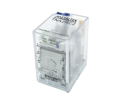 TNA2RC2 RELÉ 2 REVERSÍVEIS 10A BOBINA 12VCC COM LED INDICADOR I12921 METALTEX