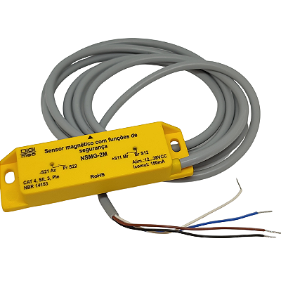 NSMG-2M SENSOR MAGNÉTICO DE SEGURANÇA DIREITA CABO 2MT DIGIMEC