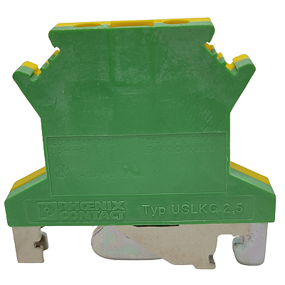 USLKG 2,5 BORNE TERRA CONEXÃO PARAFUSO VERDE-AMARELO 0441025 PHOENIX CONTACT