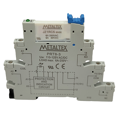 PRZ-1R-110 INTERFACE A RELÉ CONEXÃO PARAFUSO 1 REV 110VCA/VCC P10610 METALTEX