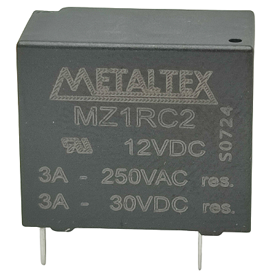 MZ1RC2 RELÉ MINIATURA DE POTÊNCIA 1REV 12 VCC I06855 METALTEX