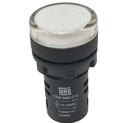 CEW-SM0-C14 SINALEIRO MONOBLOCO INCOLOR/BRANCO 22MM 130VCC 10046549 WEG
