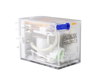 TNA2RC3 RELÉ 2 CONTATOS REVERSÍVEIS 10A BOBINA 24VCC COM LED INDICADOR I12922 METALTEX